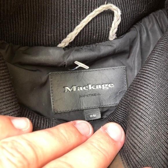 Mackage Jacket Black Fitted Down Fur Hooded Coat Medium - Picture 3 of 16